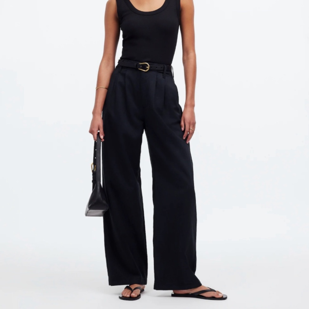 Madewell Petite Harlow Wide-leg pant in Drapey Twill NWT